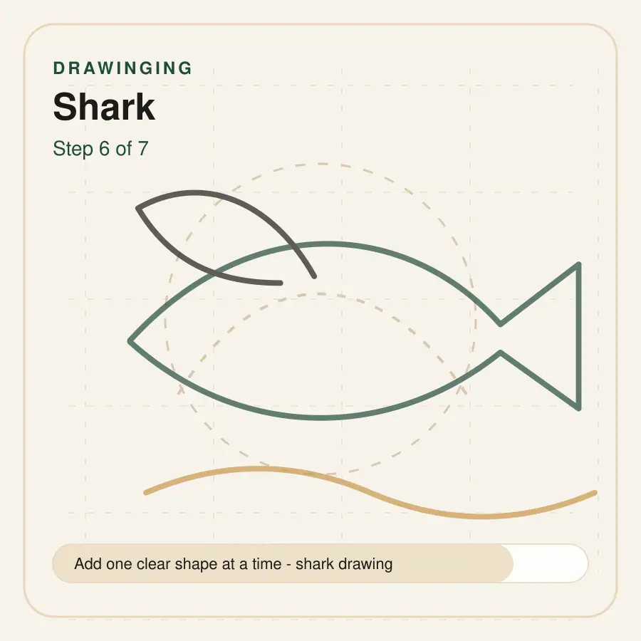shark drawing step 6