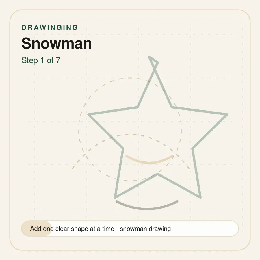 snowman drawing step 1