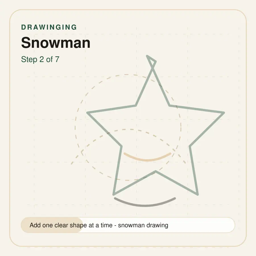 snowman drawing step 2