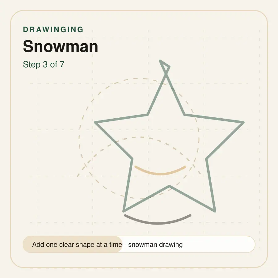 snowman drawing step 3