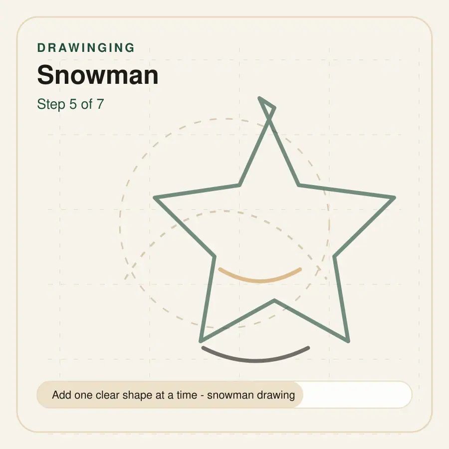 snowman drawing step 5