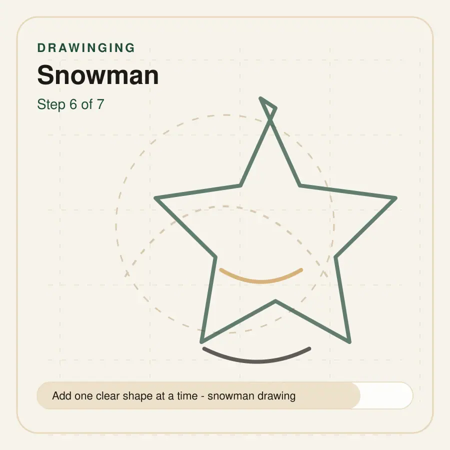 snowman drawing step 6