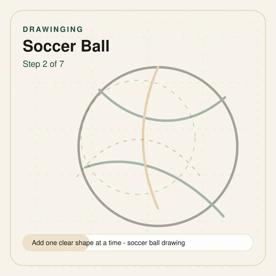 soccer ball drawing step 2