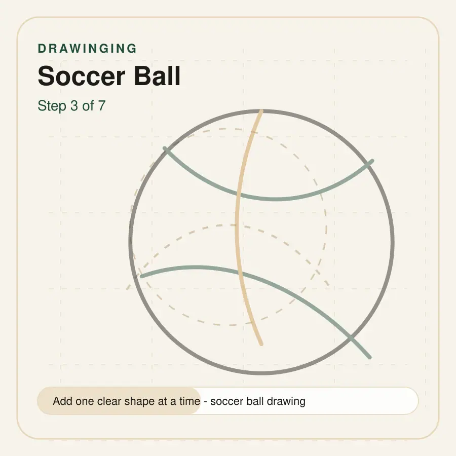 soccer ball drawing step 3