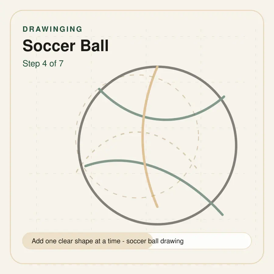 soccer ball drawing step 4