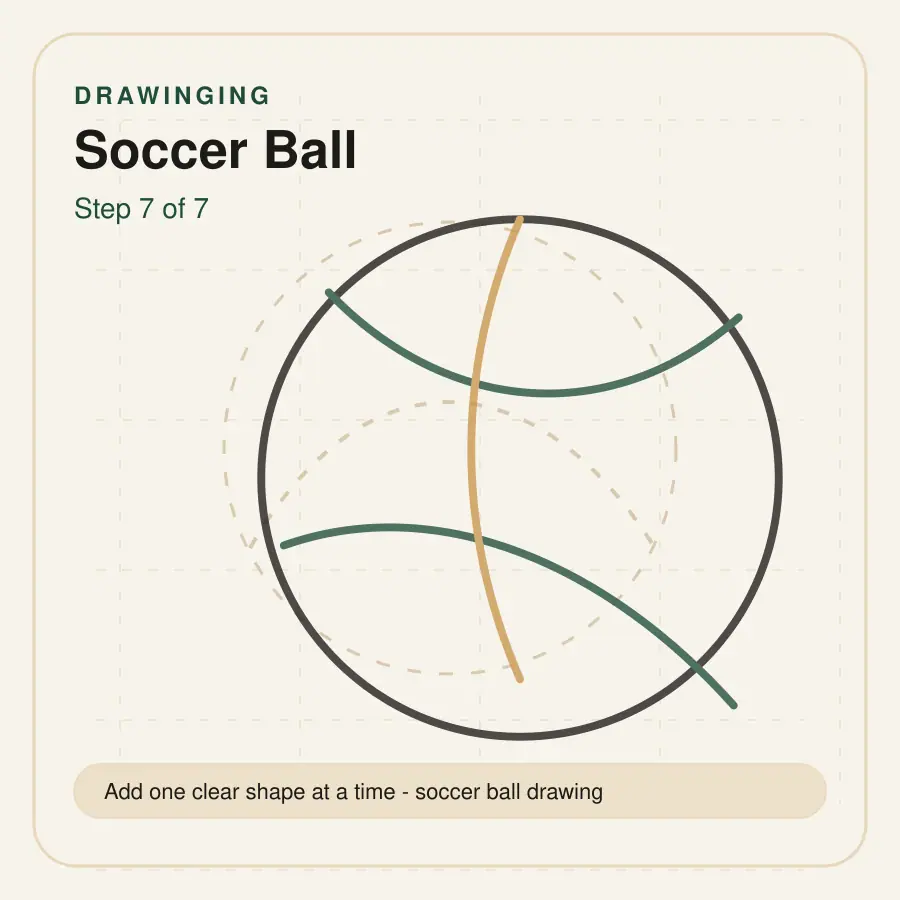soccer ball drawing step 7