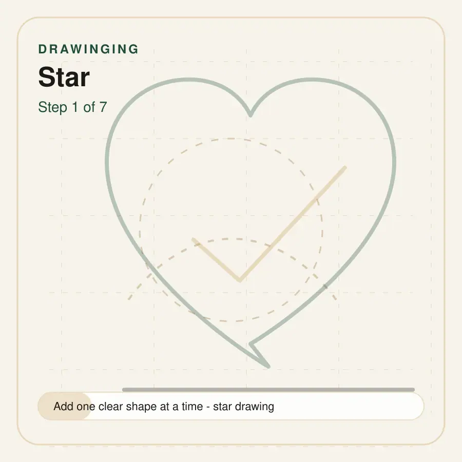 star drawing step 1