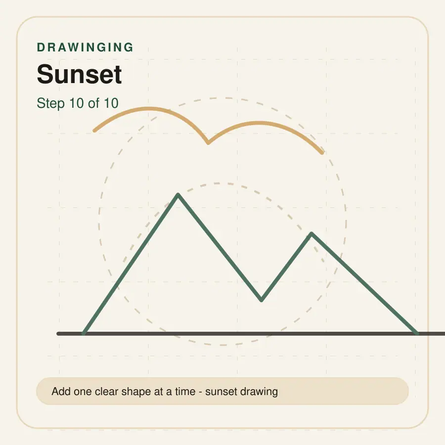 sunset drawing step 10