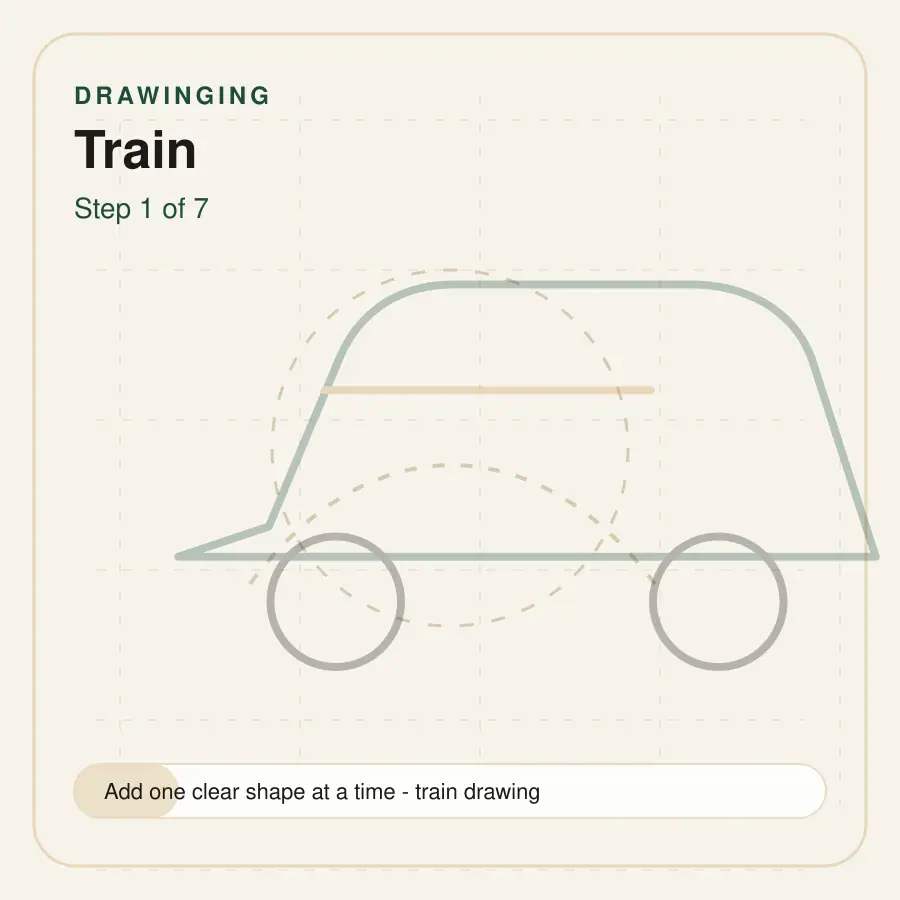 train drawing step 1