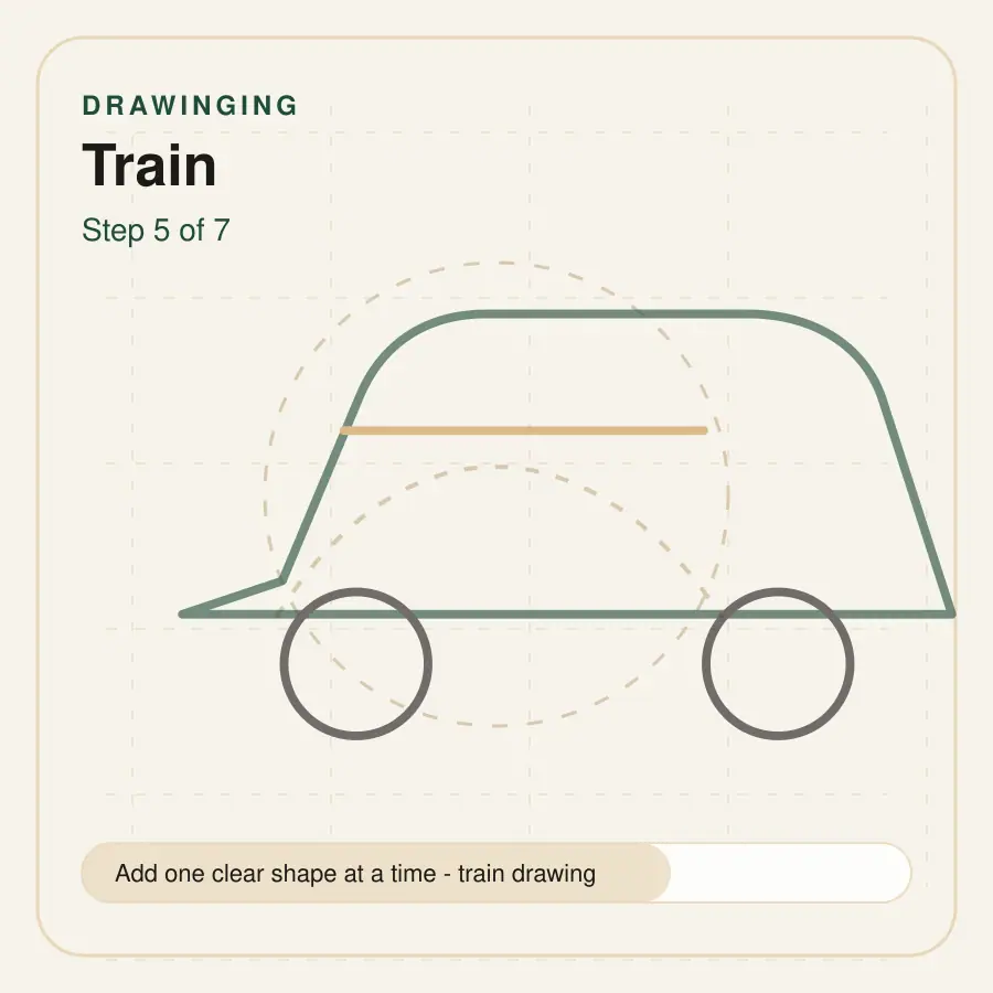 train drawing step 5