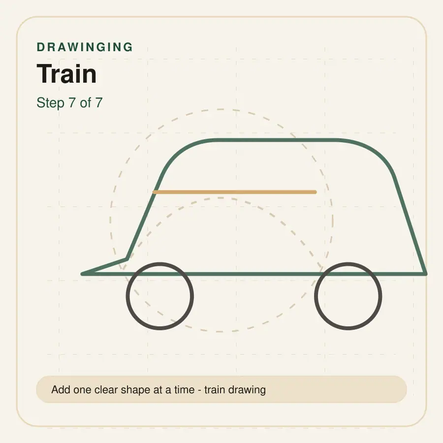 train drawing step 7