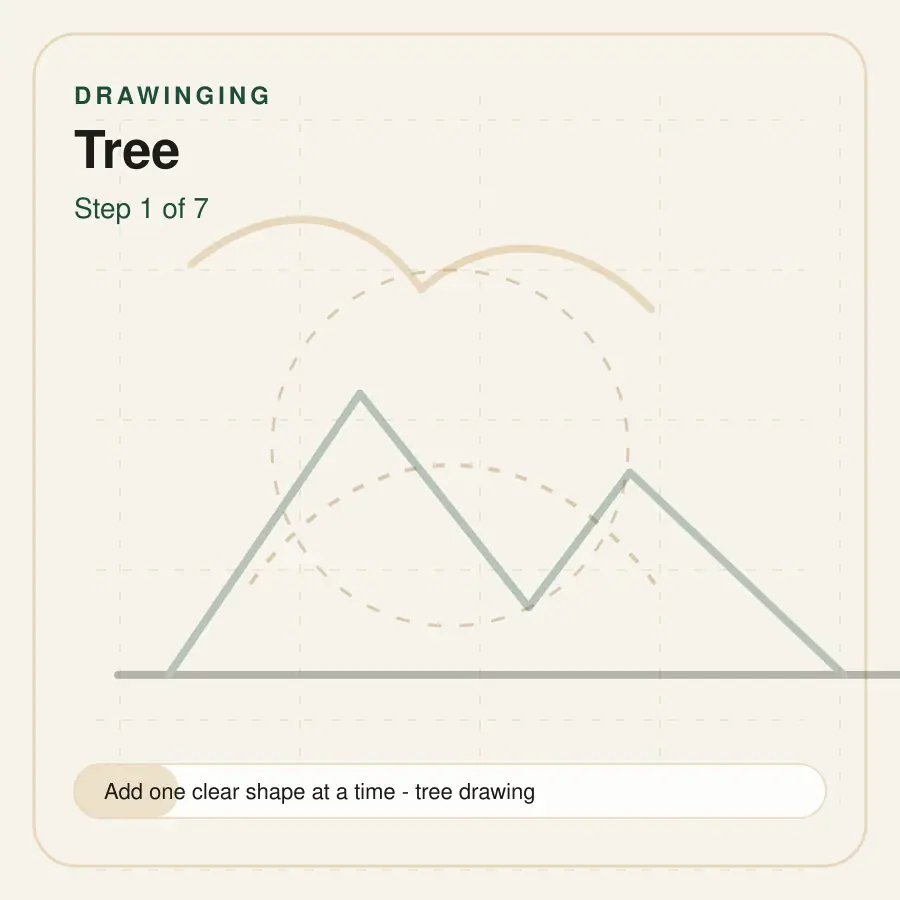 tree drawing step 1