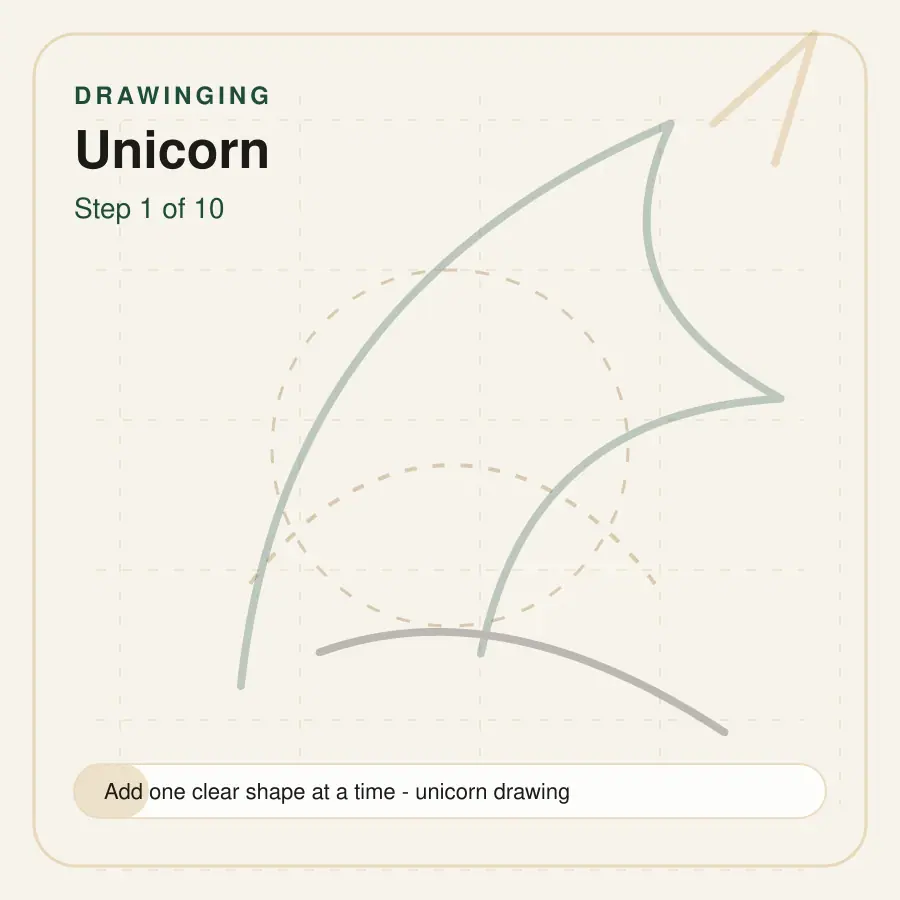 unicorn drawing step 1