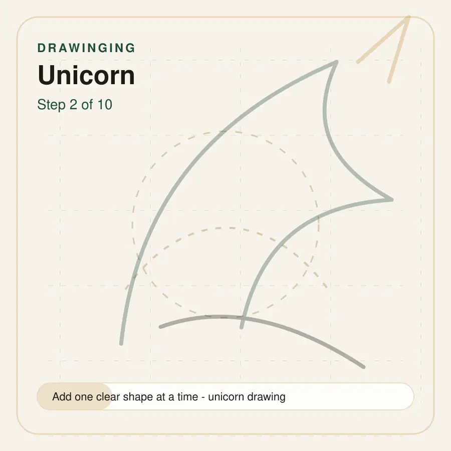 unicorn drawing step 2