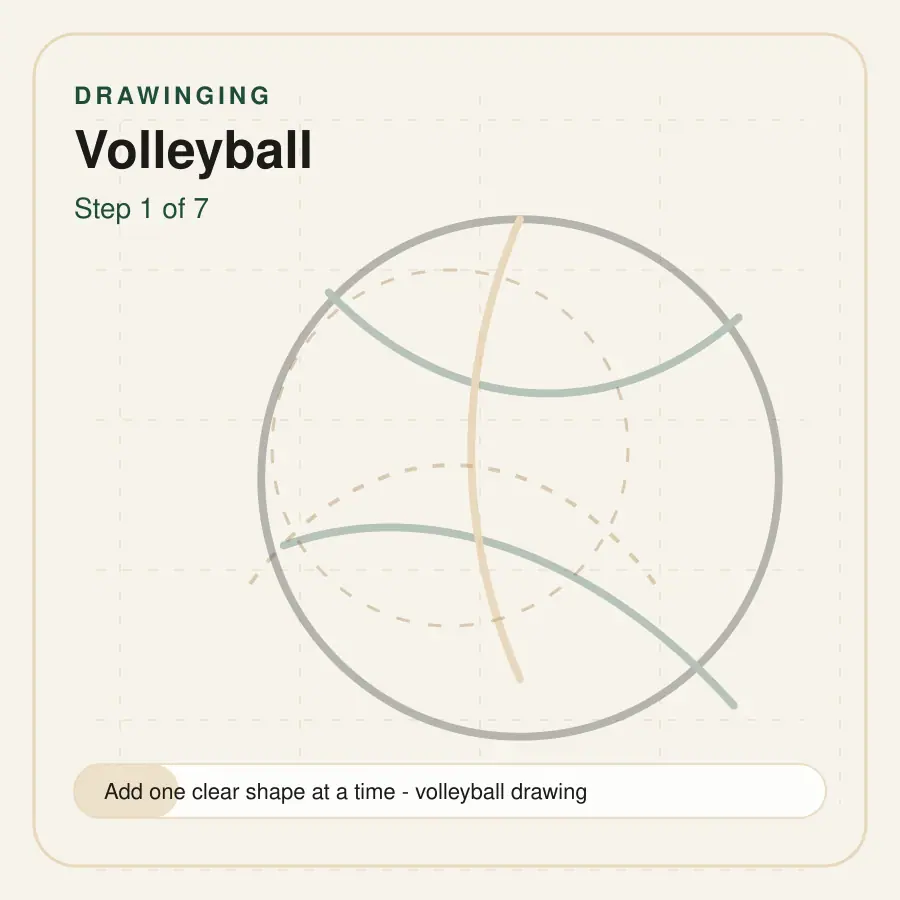 volleyball drawing step 1