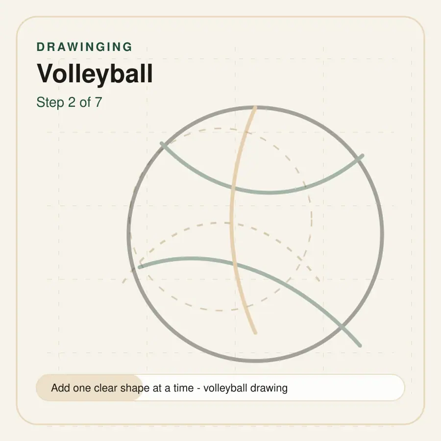 volleyball drawing step 2