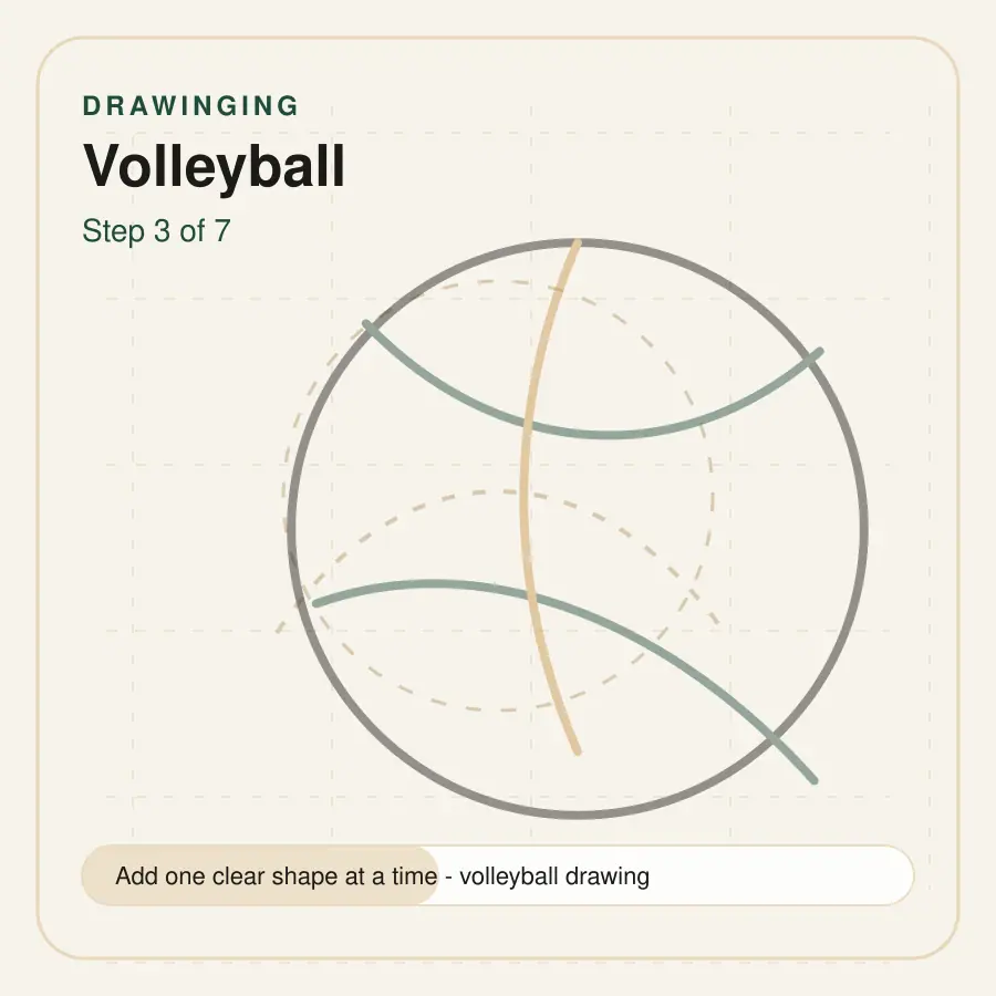 volleyball drawing step 3