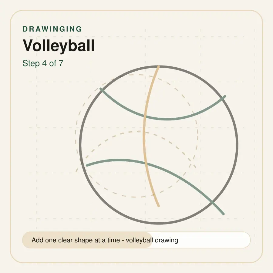 volleyball drawing step 4