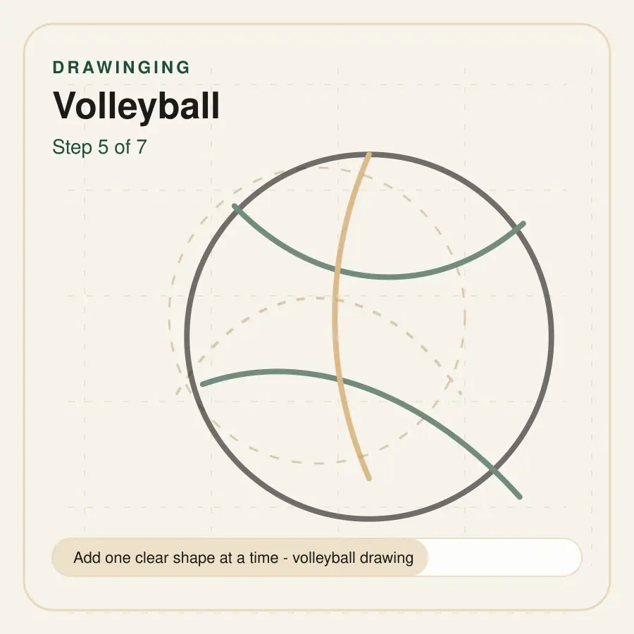 volleyball drawing step 5