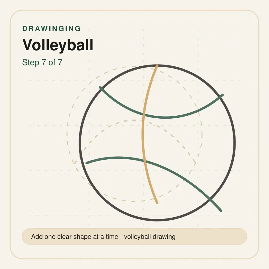 volleyball drawing step 7