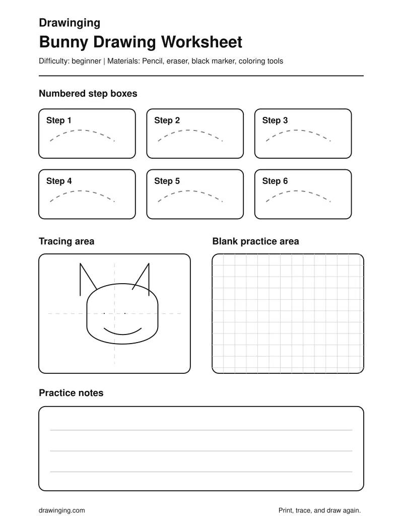 Bunny Drawing Worksheet