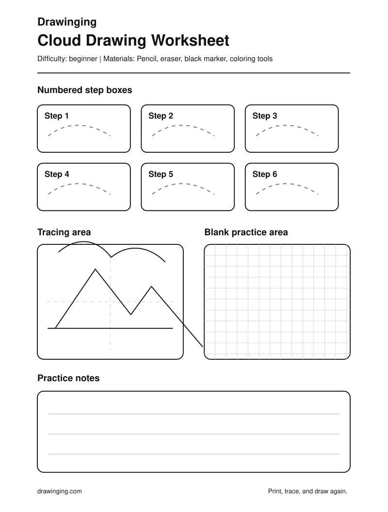 Cloud Drawing Worksheet