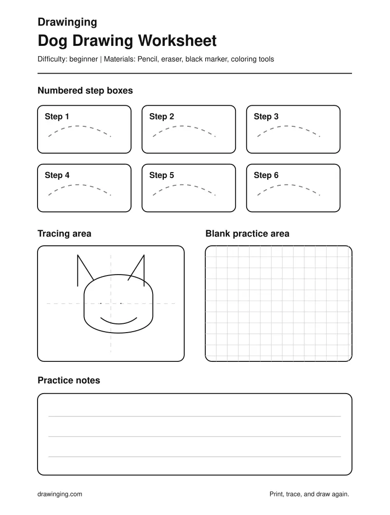 Dog Drawing Worksheet