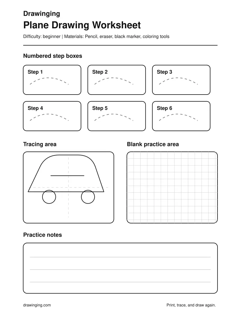 Plane Drawing Worksheet
