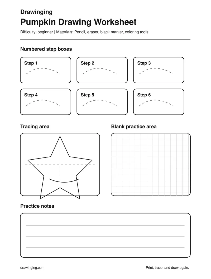 Pumpkin Drawing Worksheet