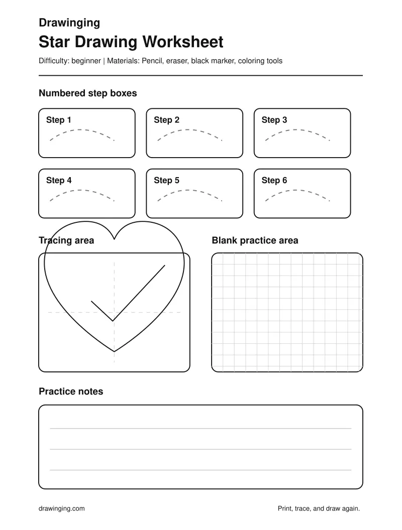 Star Drawing Worksheet