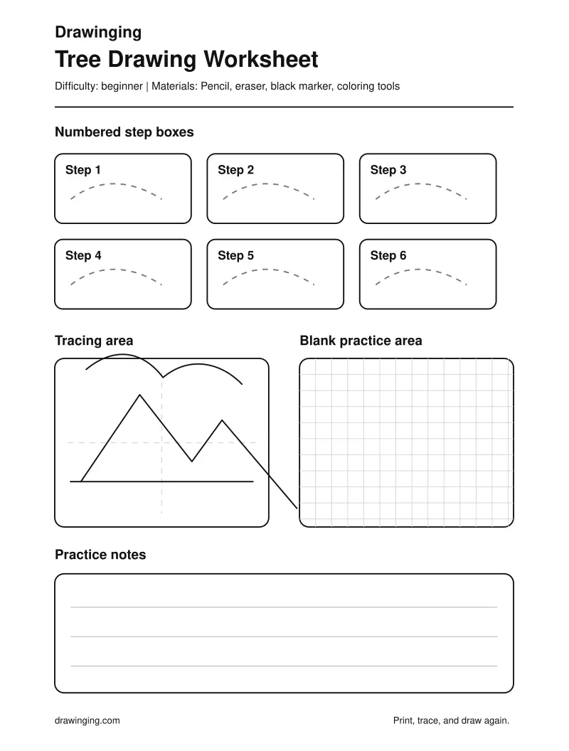 Tree Drawing Worksheet